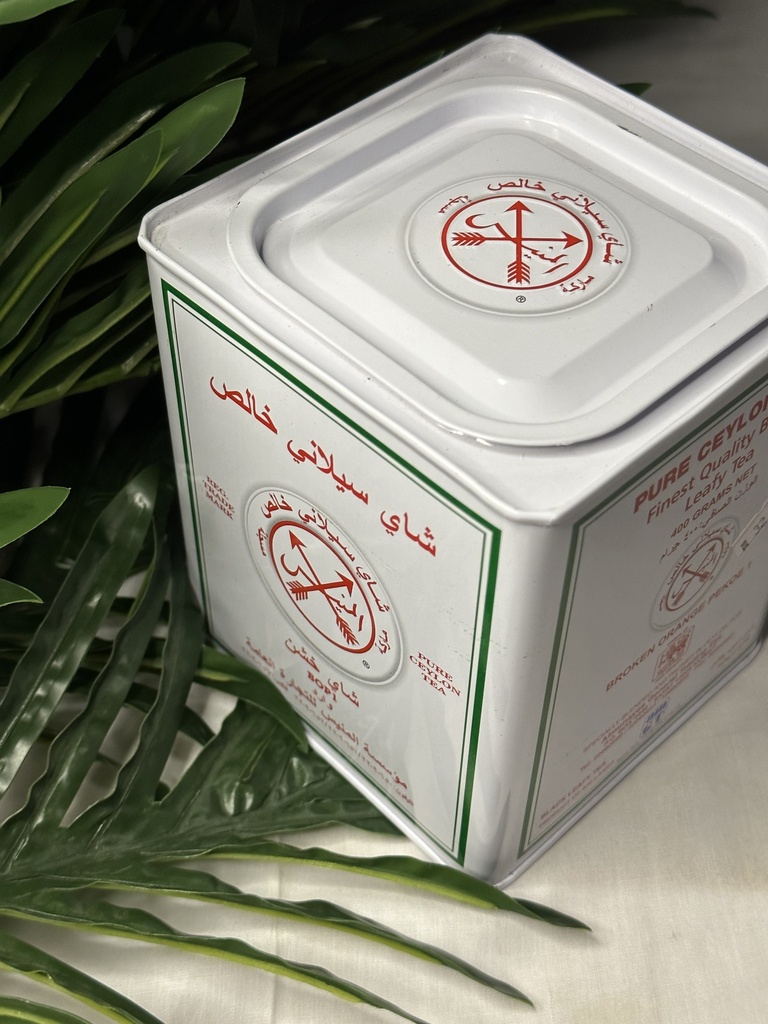 شاي السهمين أبيض المنيس علبة معدنية 400 جرام