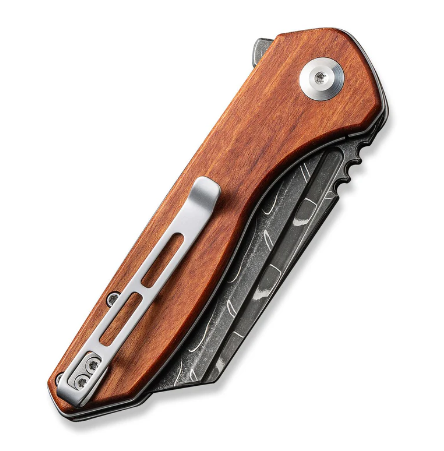 CIVIVI KNIVES EXONE DAMASCUS, GUIBOURTIA WOOD HANDLE #C23036-DS1