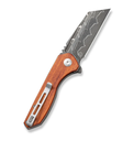 CIVIVI KNIVES EXONE DAMASCUS, GUIBOURTIA WOOD HANDLE #C23036-DS1