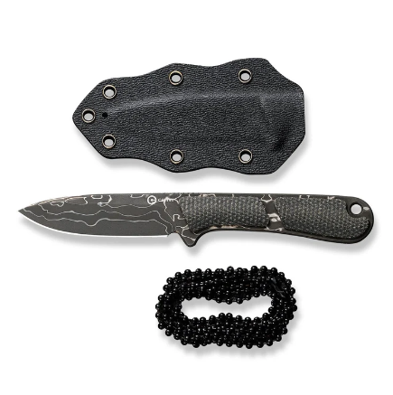 CIVIVI KNIVES MINI ELEMENTUM FIXED BLADE DAMASCUS #C23010-DS1