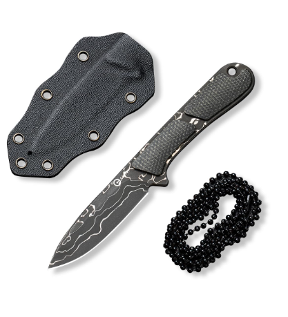 CIVIVI KNIVES MINI ELEMENTUM FIXED BLADE DAMASCUS #C23010-DS1