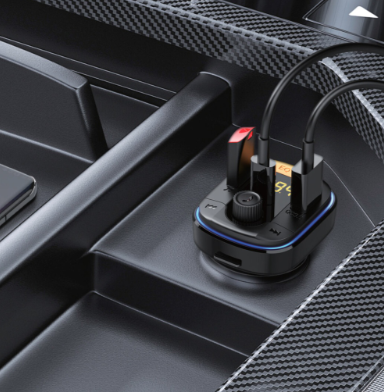 7MD Wireless Car Charger & MP3 Player | Fast Charging | Premium Sound Quality | Colorful Lightning | Wireless Music Playback | Battery Voltage Warning | U-disk/TF Card Playback #9105
