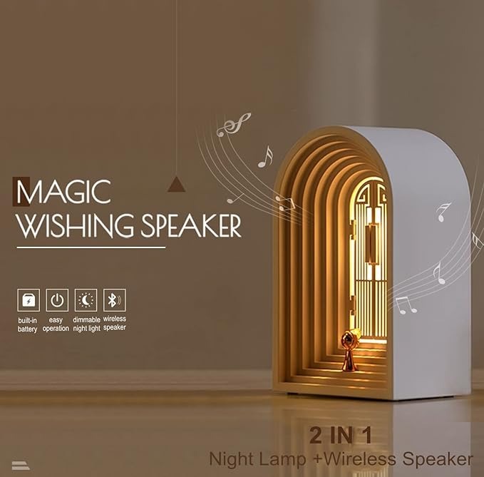 7MD Creative Bedside Lamp, Warm LED Light, Bluetooth Speaker, Touch Sensor Diming Light #10020
