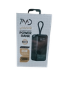 7MD High-Power 20000mAh 65W Fast Charging Built-In Type-C Lightning Cable USB-A & Type-C Ports Travel Friendly Power Bank #11166