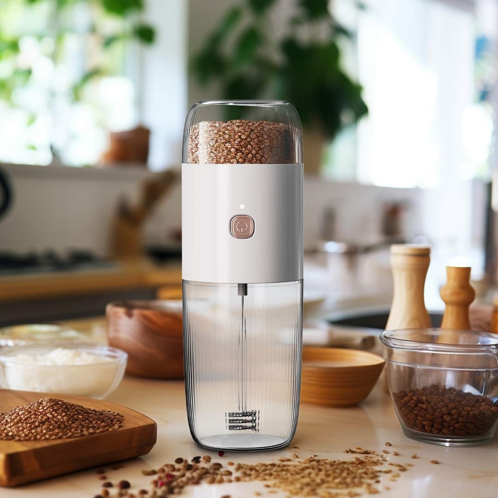 LePresso 2 in 1 Portable Milk Frother and Coffee Grinder 150mL 45W #LPMFGRWH