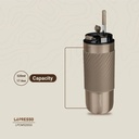 Lepresso Coffee Mug with Sleeve and Straw 520ml