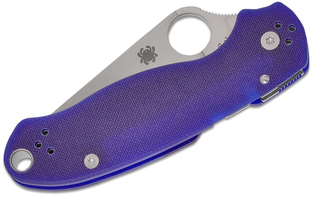 Spyderco Para 3 Folding Knife S110V Satin Plain Blade, Blurple G10 Handles Compression Lock #C223GPDBL