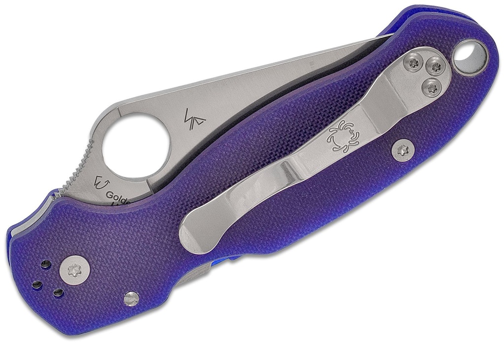 Spyderco Para 3 Folding Knife S110V Satin Plain Blade, Blurple G10 Handles Compression Lock #C223GPDBL