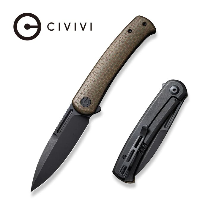 CIVIVI Cetos Micarta With Steel Lock Side Handle #C21025B-3
