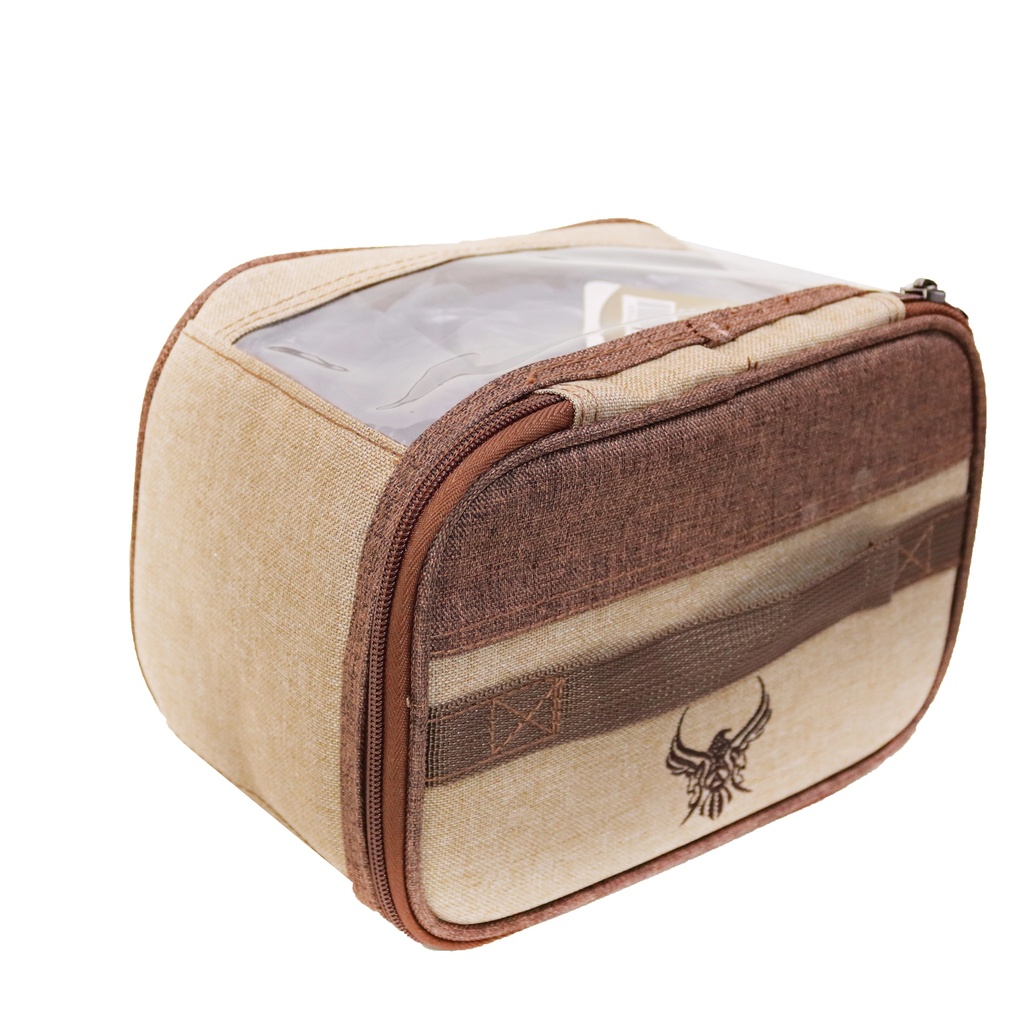 ALHOR WOODEN CLOTH SPICES BAG WITH 6 PCS OF CANS #10693-1