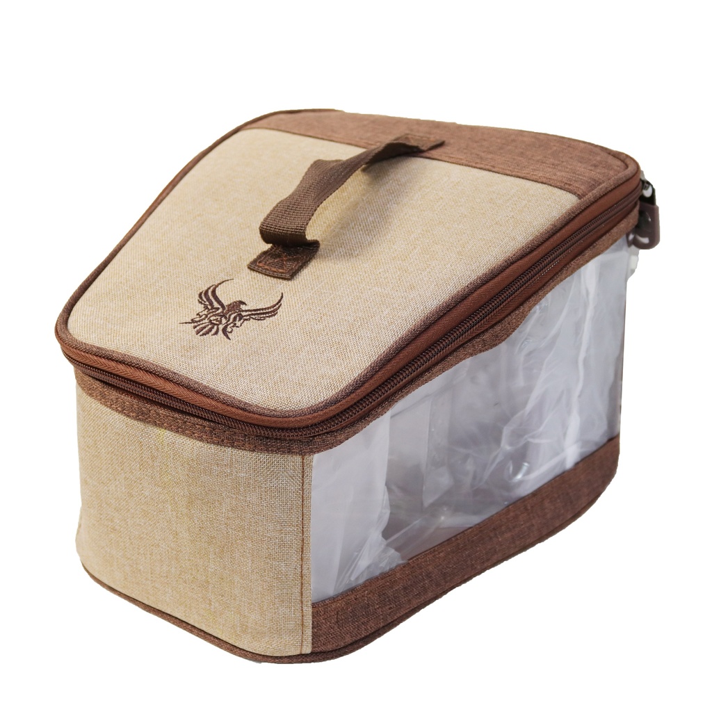 ALHOR WOODEN CLOTH SPICES BAG WITH 6 PCS OF CANS ( LARGE ) #10715A