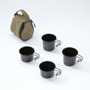 4pcs Set Stainless Steel Camping Sierra Cups of 2pcs 160 ml & 2pcs 210 ml with Storage Case #BKS