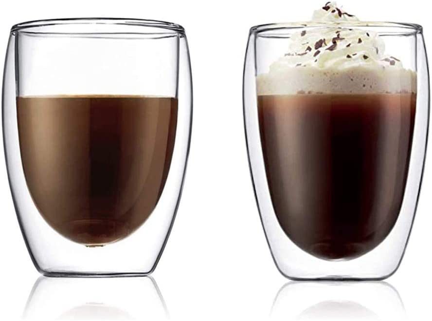 BLACKSTONE Double Wall Glass Tumbler Cups, suitable for coffee, coffee cups 2PC SET 350 ML #DG831 