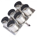 6PCS SPICES JAR SET WITH MAGNETIC TRAY - SILVER FROM ALRIMAYA #22-4179