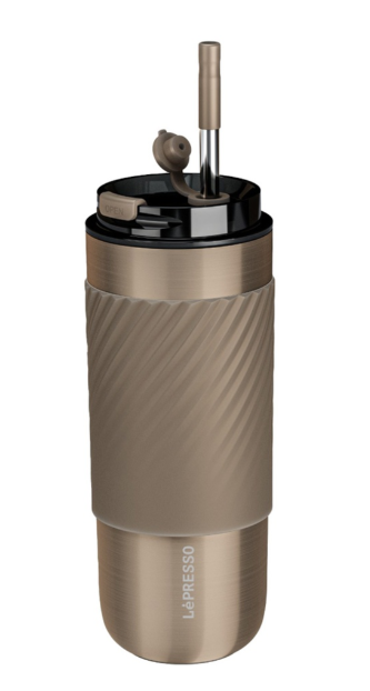 Lepresso Coffee Mug with Sleeve and Straw 520ml