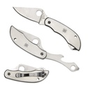 Spyderco ClipiTool Bottle Opener/Screwdriver  Stainless Steel Handles, Slipjoint (non-locking) #C175P