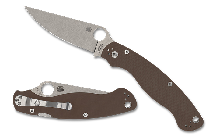 Spyderco Military 2 Sprint Run Compression Lock CPM-15V Stonewashed #C36GPBN15V2