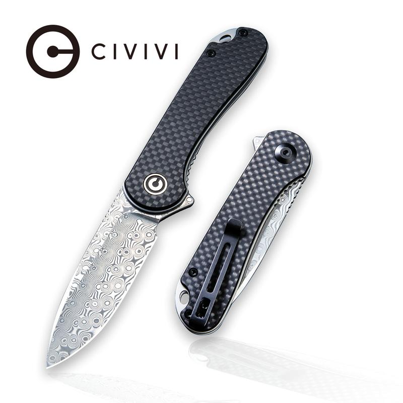 [02375] Civivi Elementum Linerlock Damascus CF #907DS