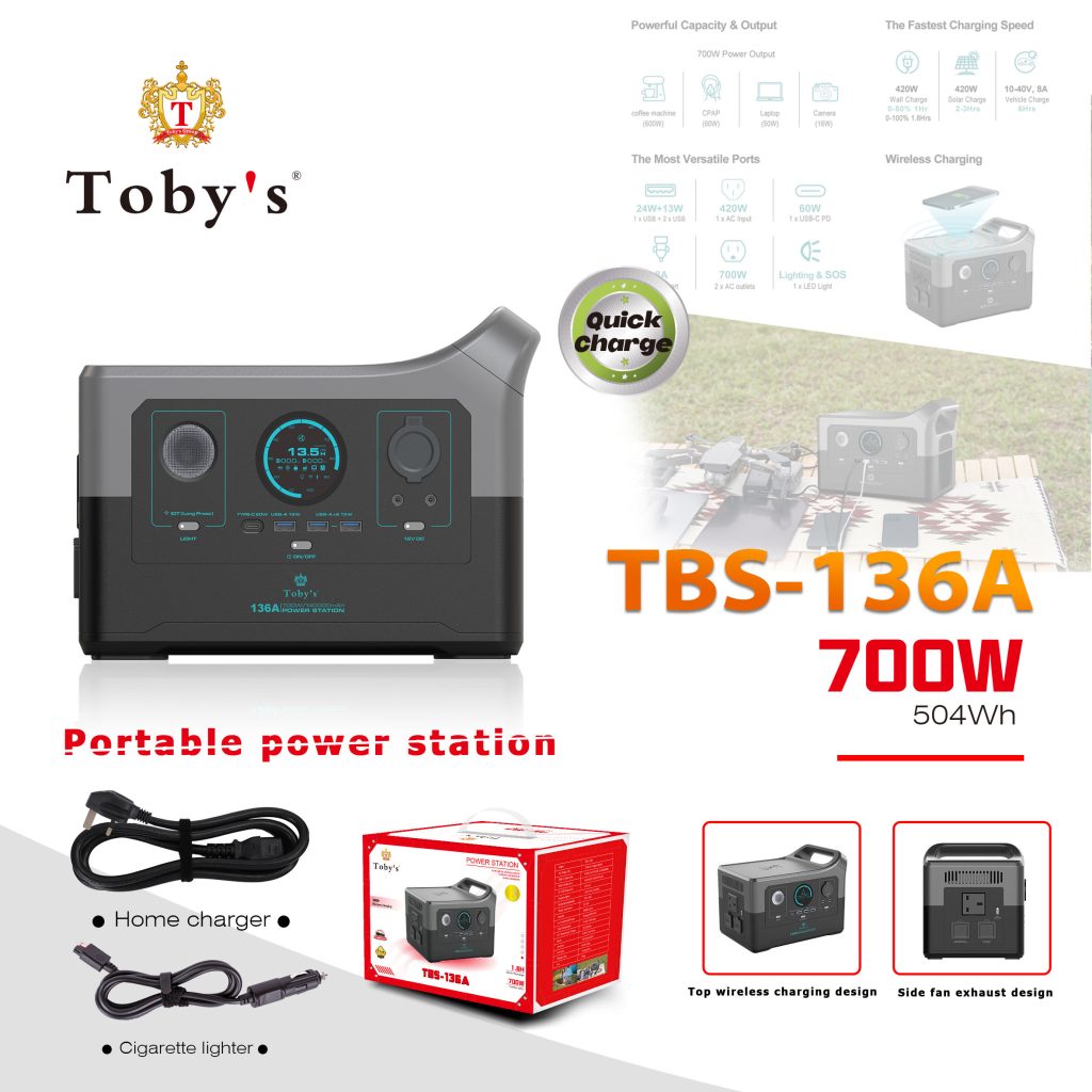 [07004] Toby's TBS-136A Portable power station Multiple inputs and outputs for outdoor and home use #TBS-136A