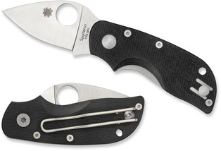 Spyderco Chicago CTS-BD1N Satin Plain Blade, Black G10 Handles, Liner Lock #C130GP