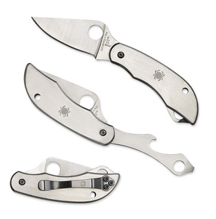 Spyderco ClipiTool Bottle Opener/Screwdriver  Stainless Steel Handles, Slipjoint (non-locking) #C175P