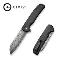 CIVIVI KNIVES CHEVALIER II BUTTON LOCK DAMASCUS #C20022B-DS1