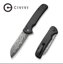 CIVIVI KNIVES CHEVALIER II BUTTON LOCK DAMASCUS #C20022B-DS1