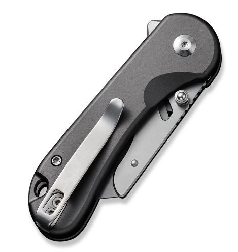 CIVIVI KNIVES ELEMENTUM UTILITY BUTTON LOCK  GRAY ALUMINUM HANDLE #C23039B-4