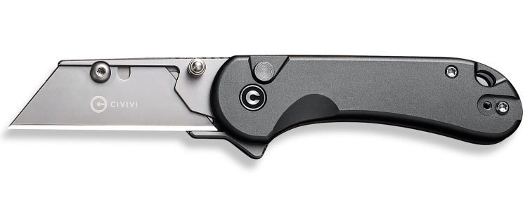 CIVIVI KNIVES ELEMENTUM UTILITY BUTTON LOCK  GRAY ALUMINUM HANDLE #C23039B-4