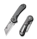 CIVIVI KNIVES ELEMENTUM UTILITY BUTTON LOCK  GRAY ALUMINUM HANDLE #C23039B-4