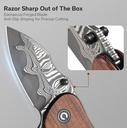 CIVIVI KNIVES GORDO LINER LOCK DAMASCUS,WOOD HANDLE #C22018C-DS1