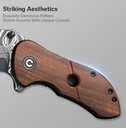 CIVIVI KNIVES GORDO LINER LOCK DAMASCUS,WOOD HANDLE #C22018C-DS1