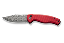 CIVIVI KNIVES STORMHOWL BUTTON LOCK DAMASCUS ,RED ALUMINUM HANDLE #C23040B-DS1