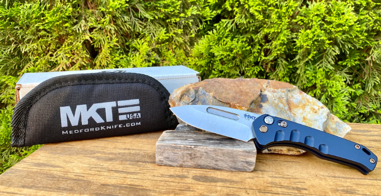 MEDFORD AUTOMATIC SWIFT S35VN DROP POINT POCKET KNIFE BLUE  #MD206STD44AU