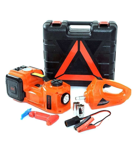7MD 3 in 1 Car Repair Tool Kit Electric Jack Inflator Pump Electric Impact Wrench Universal Emergency Car Kit 5ton#11092