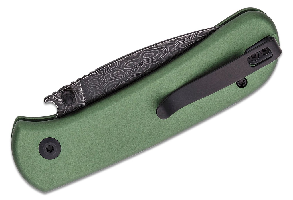 CIVIVI Qubit Damascus Folding Knife - Green #C22030E-DS1