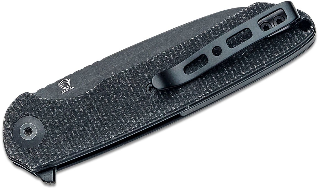 SENCUT Ferrum Forge Kyril Flipper Knife - Black Canvas Micarta #S22001-3