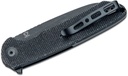 SENCUT Ferrum Forge Kyril Flipper Knife - Black Canvas Micarta #S22001-3