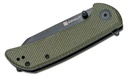 SENCUT Fritch Flipper Knife - Green Canvas Micarta #S22014-1