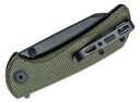 SENCUT Fritch Flipper Knife - Green Canvas Micarta #S22014-1