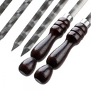 6PCS BBQ SKEWERS - SS + WOODEN HANDLE FROM ALRIMAYA #22-4197