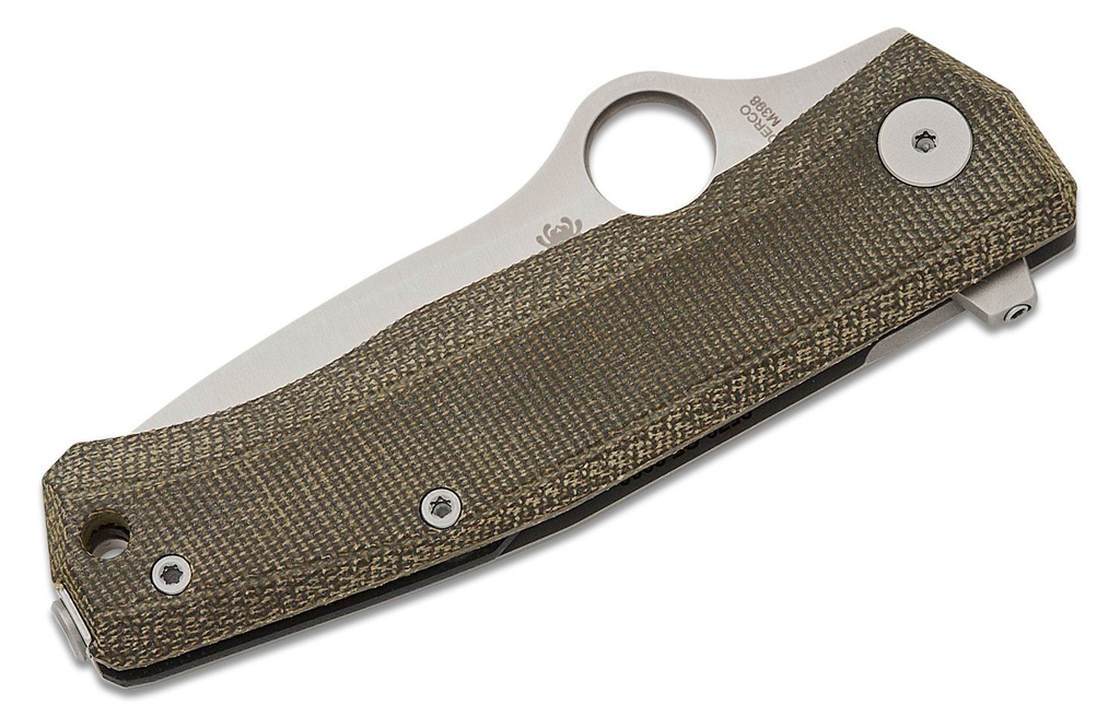 SPYMYTO GREEN CANVAS MICARTA TITANIUM M398 PLAINEDGE #C265MTIP