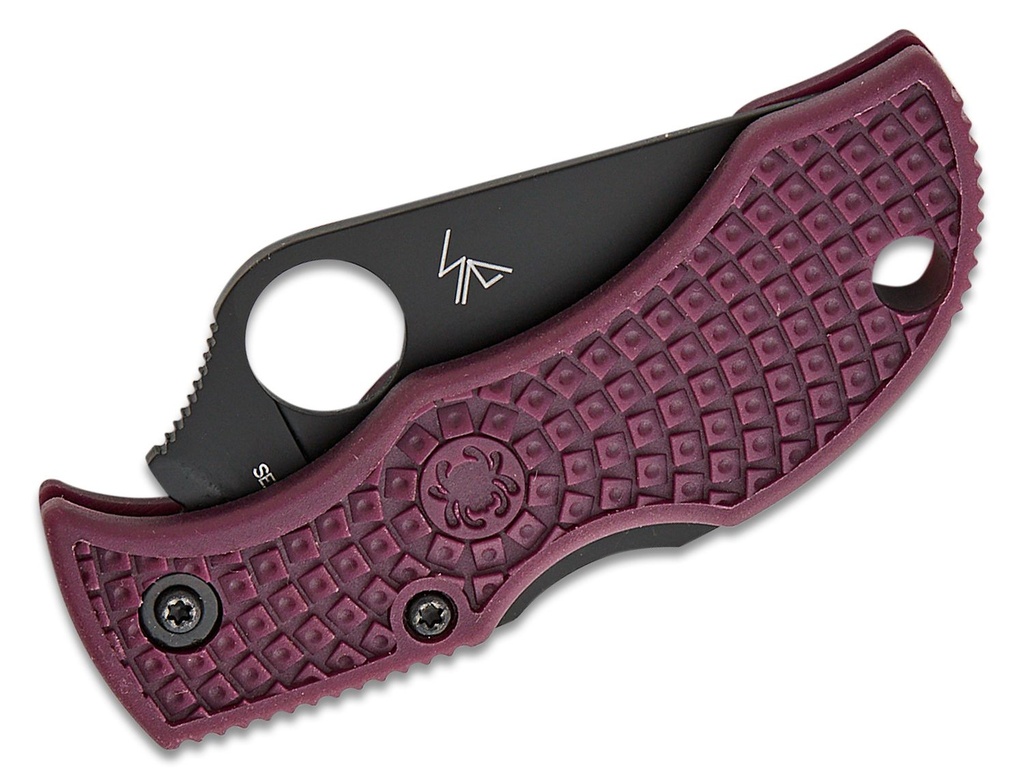 Spyderco Manbug Sprint Run Folding Knife CTS-PD#1 Black Plain Blade, Burgundy FRN Handles, Lockback #MBBGBKP