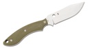 Spyderco Sjoerd Stok Bowie Fixed Blade Knife Satin Plain Blade OD Green G10 Handles Boltaron Sheath #FB49GPOD