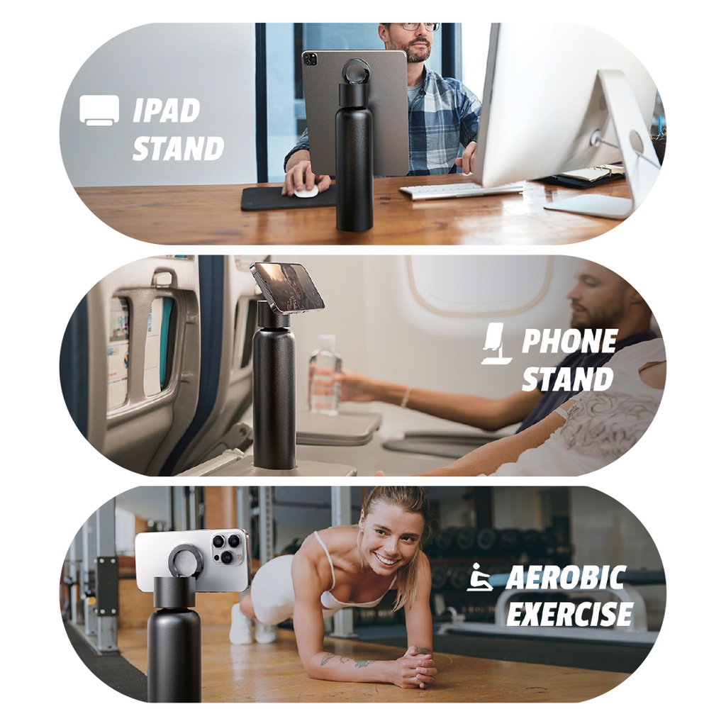 7MD Magsafe Sport Water Bottle with Magnetic Phone Holder #11401