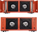 FLAMEKRAFT PORTABLE DOUBLE BURNER GAS STOVE  WITH BACK COVER