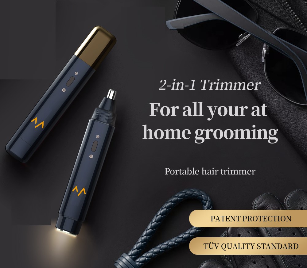 7MD 2 in 1 Portable Hair Trimmer Electric Shaving Nasal Nose & Ear Hair Facial Epilator Trimmer #2433