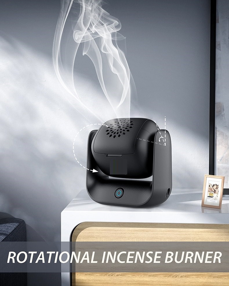 7MD Rotational Incense Burner Strong Fragrance LED Indicator Portable Erectable & Rotatable Design #11473