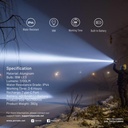 Porodo Lifestyle Slim Outdoor Flashlight 4000mAh 20W LED 1200LM #PD-LS18WFL