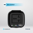 Powerology 150W Inverter AC Universal USB A 2*type C DC Car 12V10A #P150INVBK